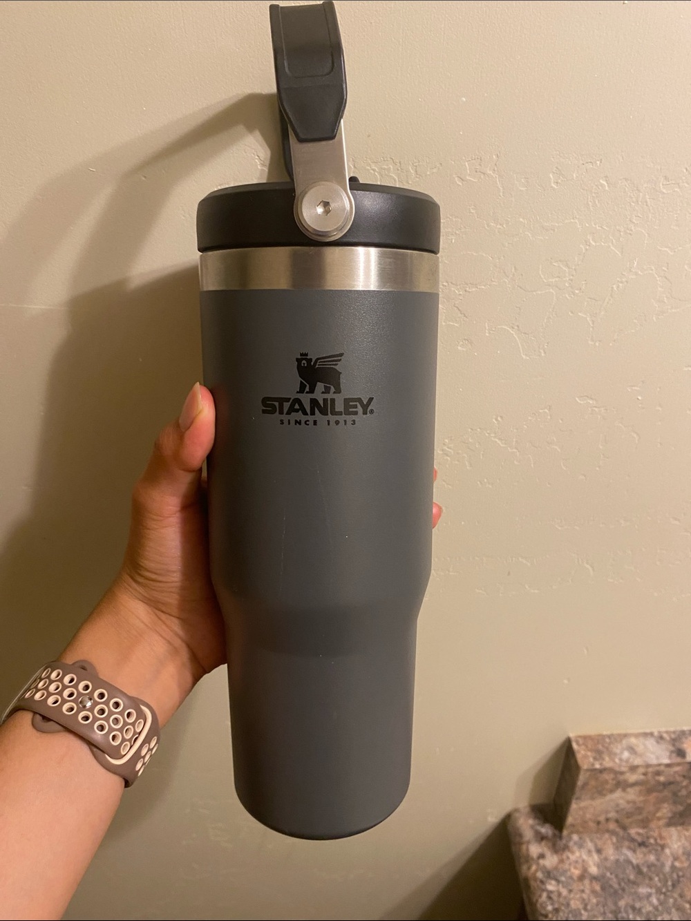 LIKE NEW STANLEY WATTER BOTTLE 32oz GRAY/BLACK